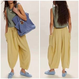 Free People Green Wide Leg Pants